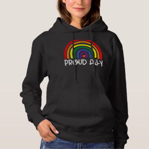 Proud Ally Pride Gay Lgbt Day Month Parade Rainbo Hoodie
