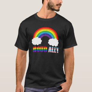Proud Ally Pride Gay LGBT Day Month Parade Rainbow T-Shirt
