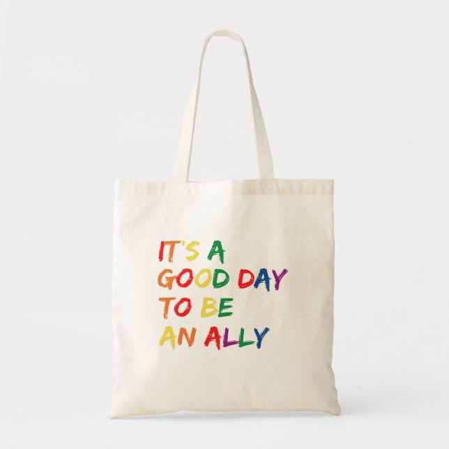 Proud Ally Pride Gay LGBT Month Parade Gift Tote Bag (Front)