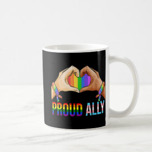 Proud Ally Pride LGBT Transgender Flag Heart Gay L Coffee Mug