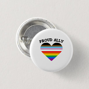 Proud Ally Progress Pride 3 Cm Round Badge