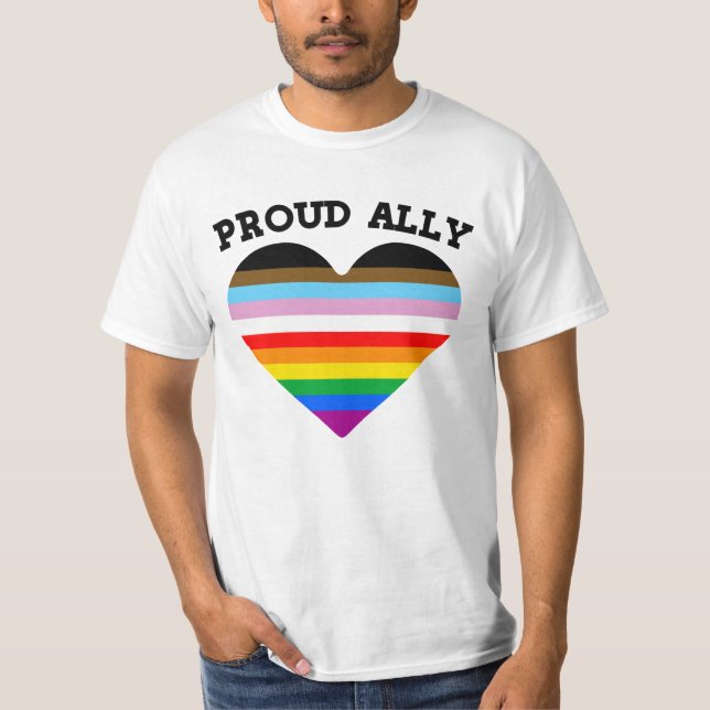 Proud Ally Progress Pride T-Shirt (Front)