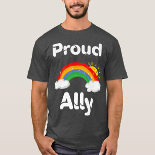 Proud Ally Rainbow Flag Gay Pride Month T-Shirt