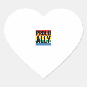 Proud Ally Vintage Pride Support Shirt Design_1 Heart Sticker