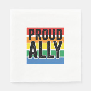 Proud Ally Vintage Pride Support Shirt Design_1 Napkin