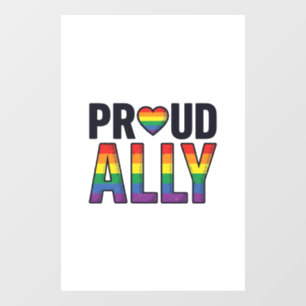 Proud Ally Vintage Rainbow Heart T-Shirt Design_1