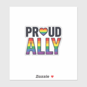 Proud Ally Vintage Rainbow Heart T-Shirt Design_1
