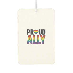 Proud Ally Vintage Rainbow Heart T-Shirt Design_1 Car Air Freshener
