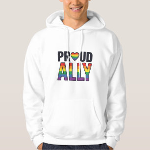 Proud Ally Vintage Rainbow Heart T-Shirt Design_1 Hoodie