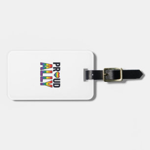 Proud Ally Vintage Rainbow Heart T-Shirt Design_1 Luggage Tag