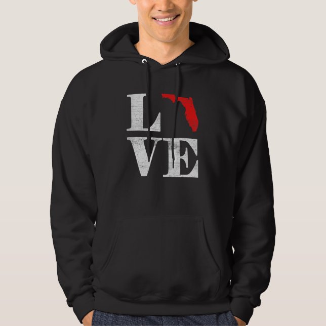 Proud America Citizen State Flag Land Map Love Flo Hoodie (Front)
