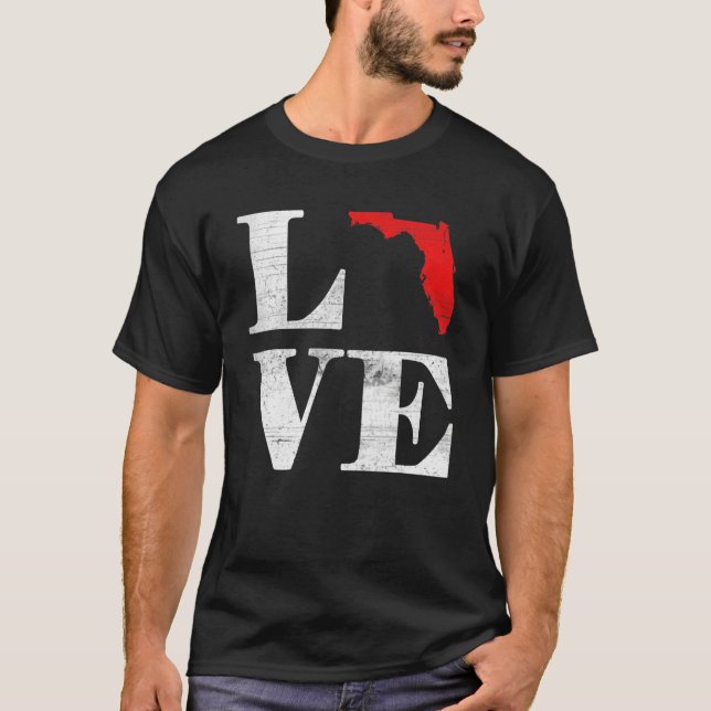 Proud America Citizen State Flag Land Map Love Flo T-Shirt (Front)