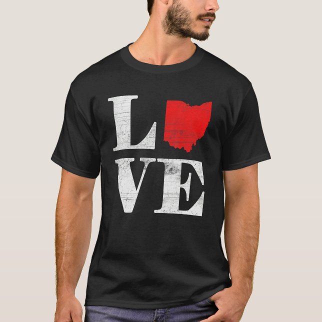 Proud America Citizen State Flag Land Map Love Ohi T-Shirt (Front)