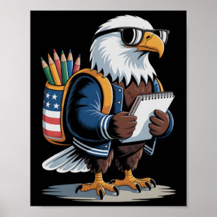 Proud America Future Leader Eagle Usa Flag Kids Sc Poster
