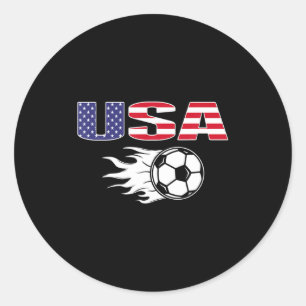 Proud America Soccer Fans Jersey Usa Flag Footba T Classic Round Sticker
