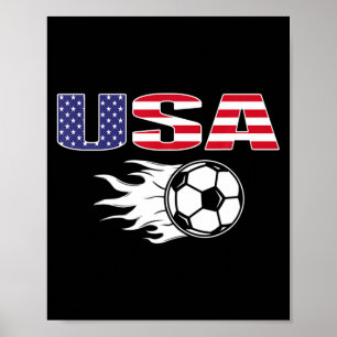 Proud America Soccer Fans Jersey Usa Flag Footba T Poster