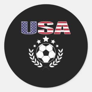 Proud America Soccer Fans Jersey - Usa Flag Footby Classic Round Sticker