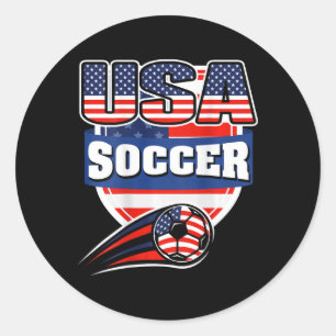 Proud America Soccer Fans Jersey - Usa Flag Footby Classic Round Sticker