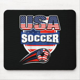 Proud America Soccer Fans Jersey - Usa Flag Footby Mouse Pad