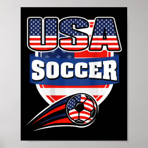 Proud America Soccer Fans Jersey - Usa Flag Footby Poster
