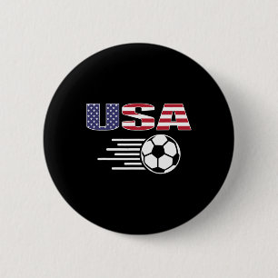 Proud America Soccer Fans Jersey - Usa Flag Footll 6 Cm Round Badge