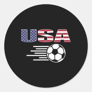 Proud America Soccer Fans Jersey - Usa Flag Footll Classic Round Sticker