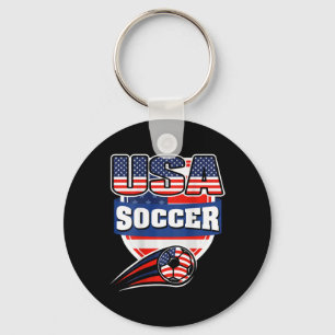 Proud America Soccer Fans Jersey - Usa Flag Footll Key Ring