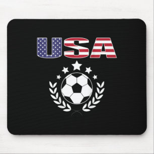 Proud America Soccer Fans Jersey - Usa Flag Footll Mouse Pad
