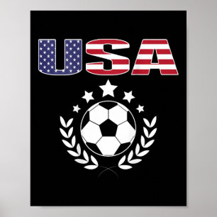 Proud America Soccer Fans Jersey - Usa Flag Footll Poster