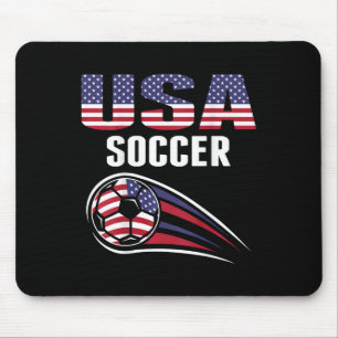 Proud America Soccer Team Supporter Usa Flag Footb Mouse Pad
