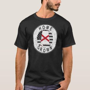 Proud America State Flag US Home Grown Alabama T-Shirt