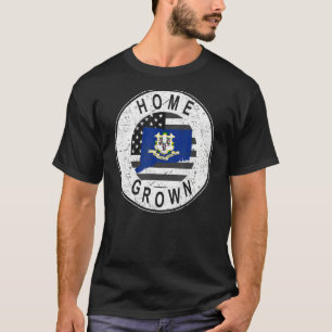 Proud America State Flag US Home Grown Connecticut T-Shirt
