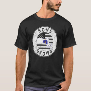 Proud America State Flag US Home Grown Massachuset T-Shirt