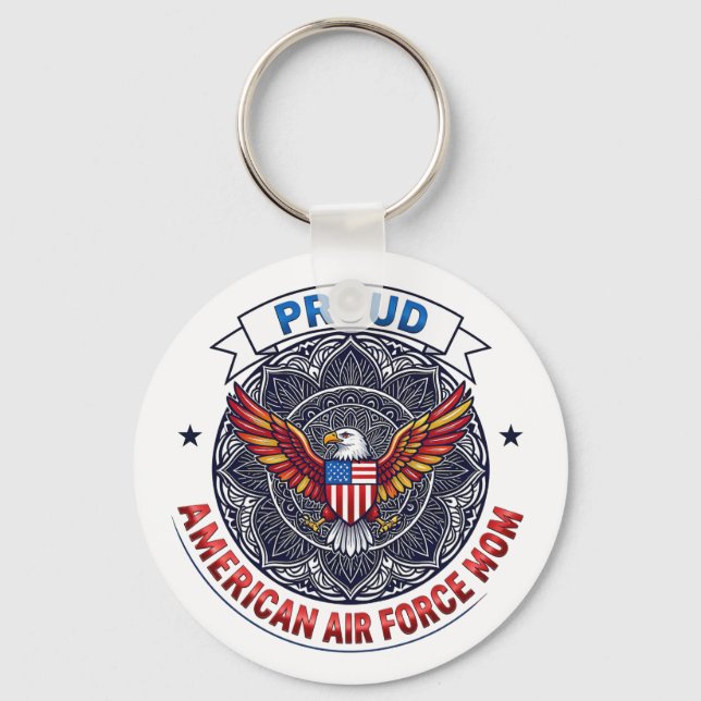 Proud American Air Force Mum Key Ring (Front)