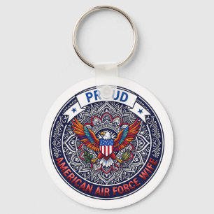 Proud American Air Force Wife Key Ring