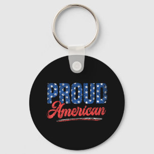 Proud american america independence usa 4th of key ring