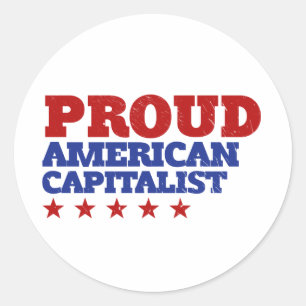 Proud American Capitalist Classic Round Sticker
