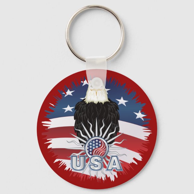 Proud American Eagle Key Ring (Front)