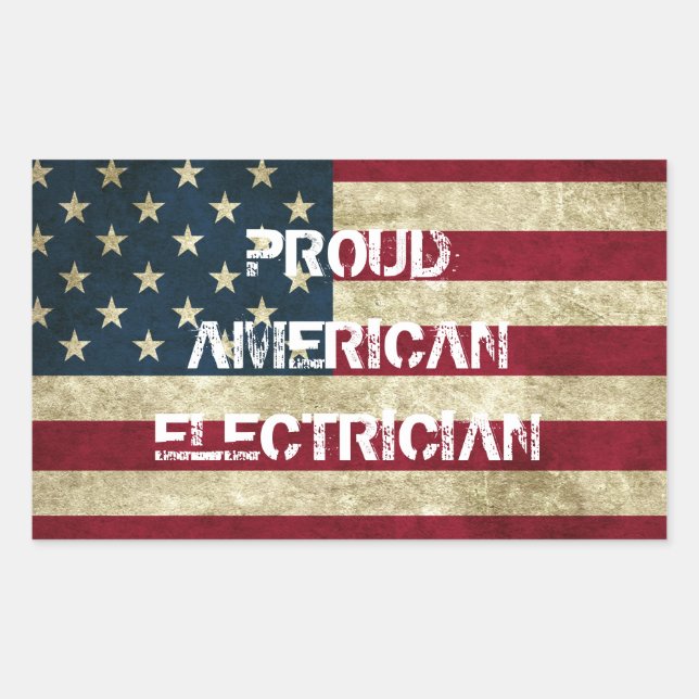 Proud American Electrician Sticker (Front)