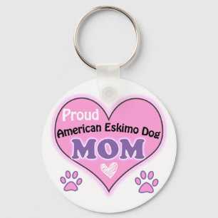 Proud American Eskimo Dog Mum Key Ring