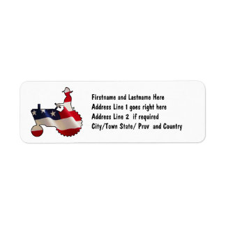 Proud American Farmer  USA Flag Tractor Return Address Label