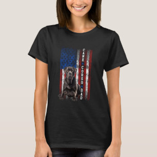 Proud American Flag Dog Lover Cane Corso Dad T-Shirt