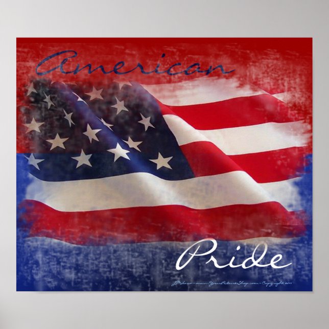 Proud American Flag Poster (Front)