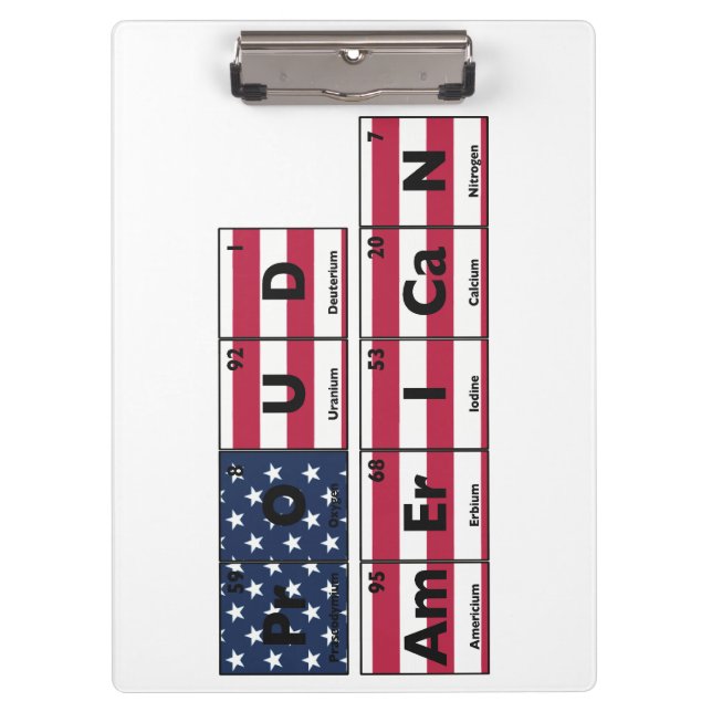 Proud American Flag USA 4th Of July Clipboard (Front)