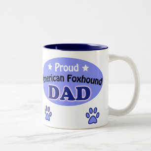 Proud American Foxhound Dad Two-Tone Coffee Mug
