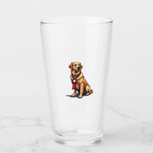 Proud American Golden Retriever Vintage Tee 4 Glass