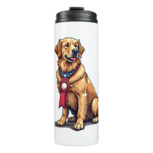 Proud American Golden Retriever Vintage Tee 4 Thermal Tumbler