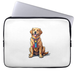 Proud American Golden Retriever Vintage Tee Laptop Sleeve