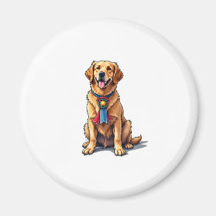 Proud American Golden Retriever Vintage Tee Magnet