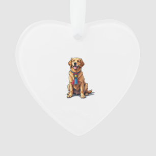 Proud American Golden Retriever Vintage Tee Ornament